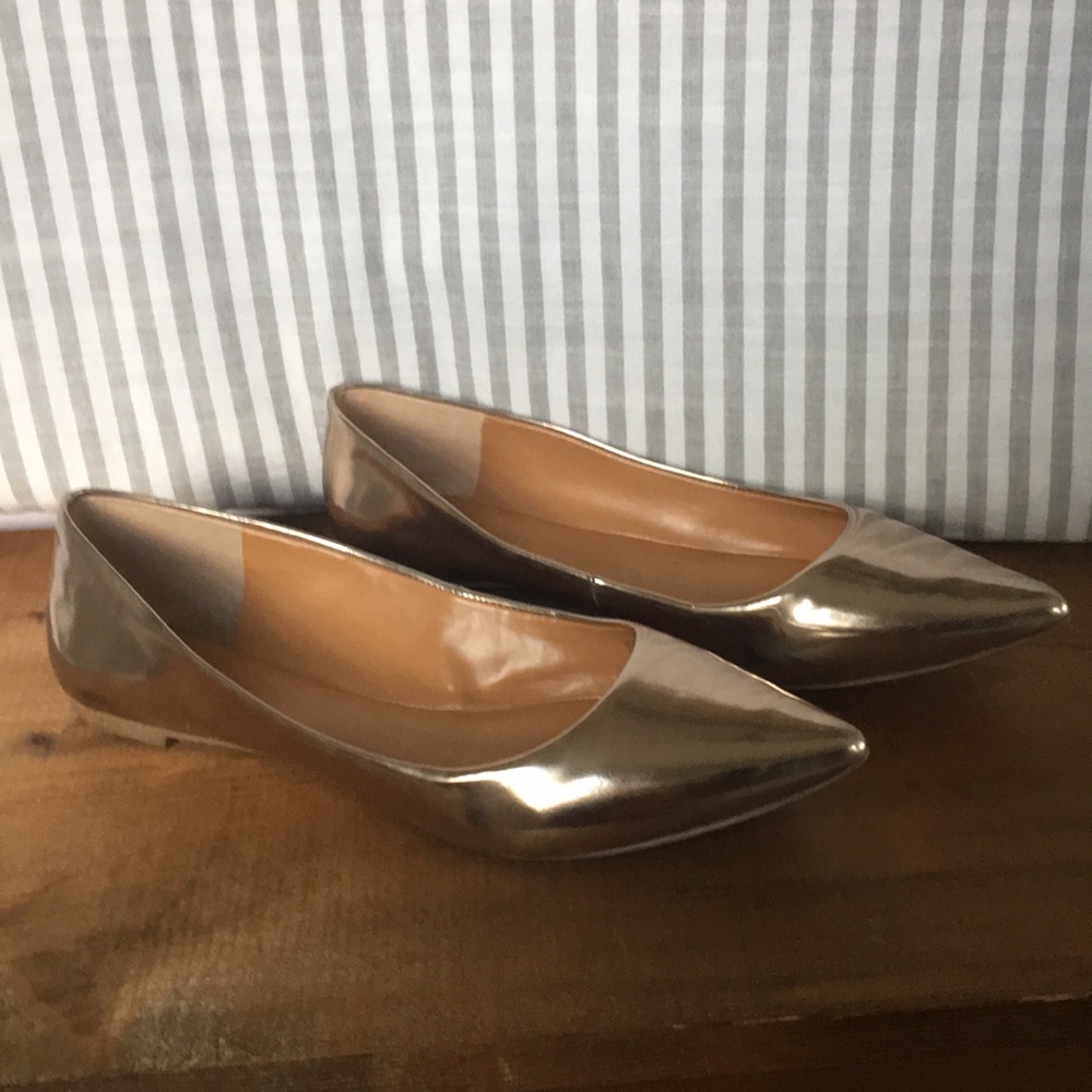 Gold J.Crew flats